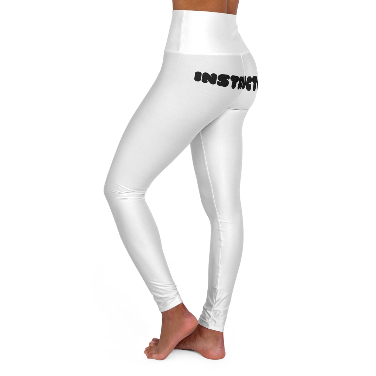 White Yoga Instructor High Waisted Leggings