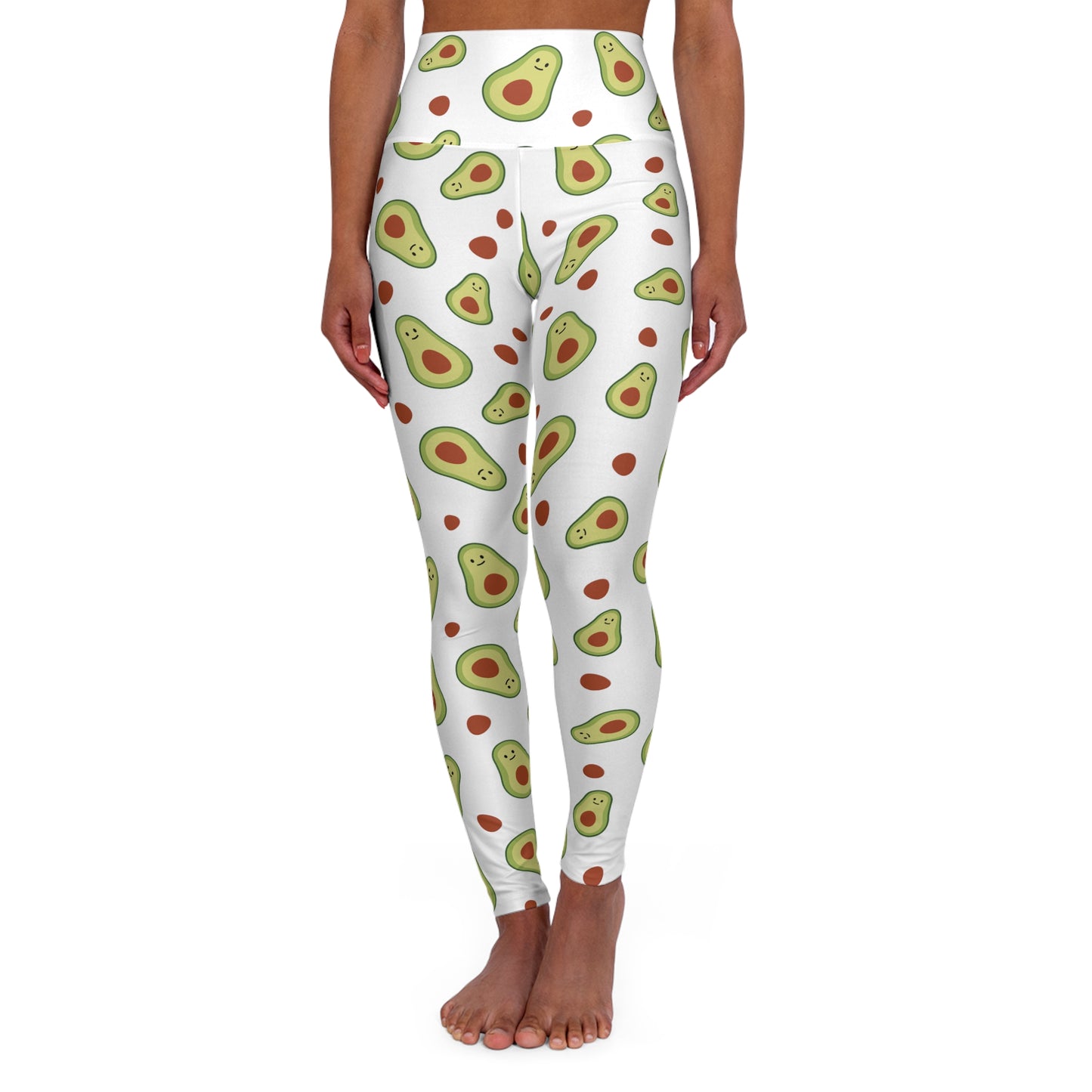 Even Avocado White High Waisted Yoga Leggings