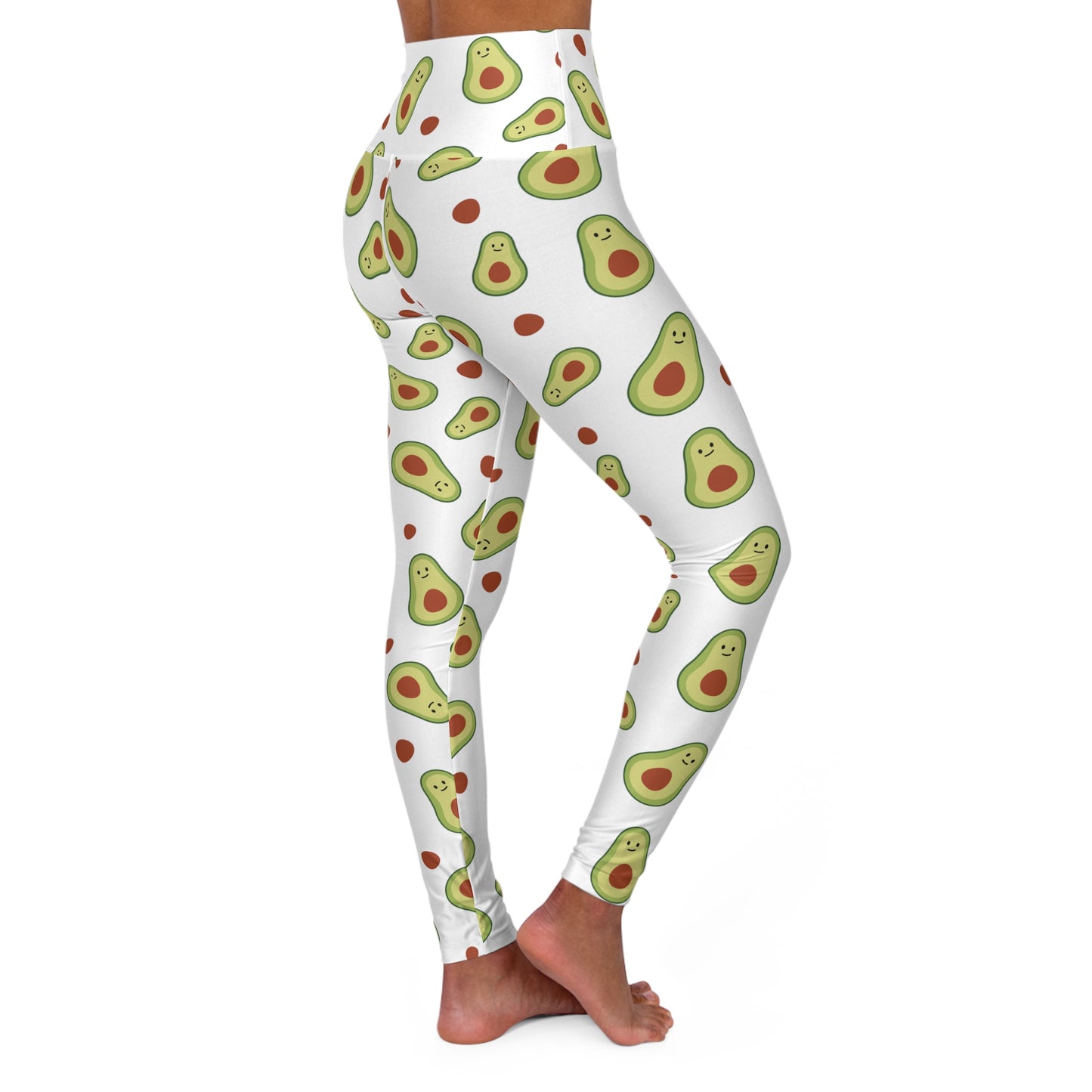 Even Avocado White High Waisted Yoga Leggings