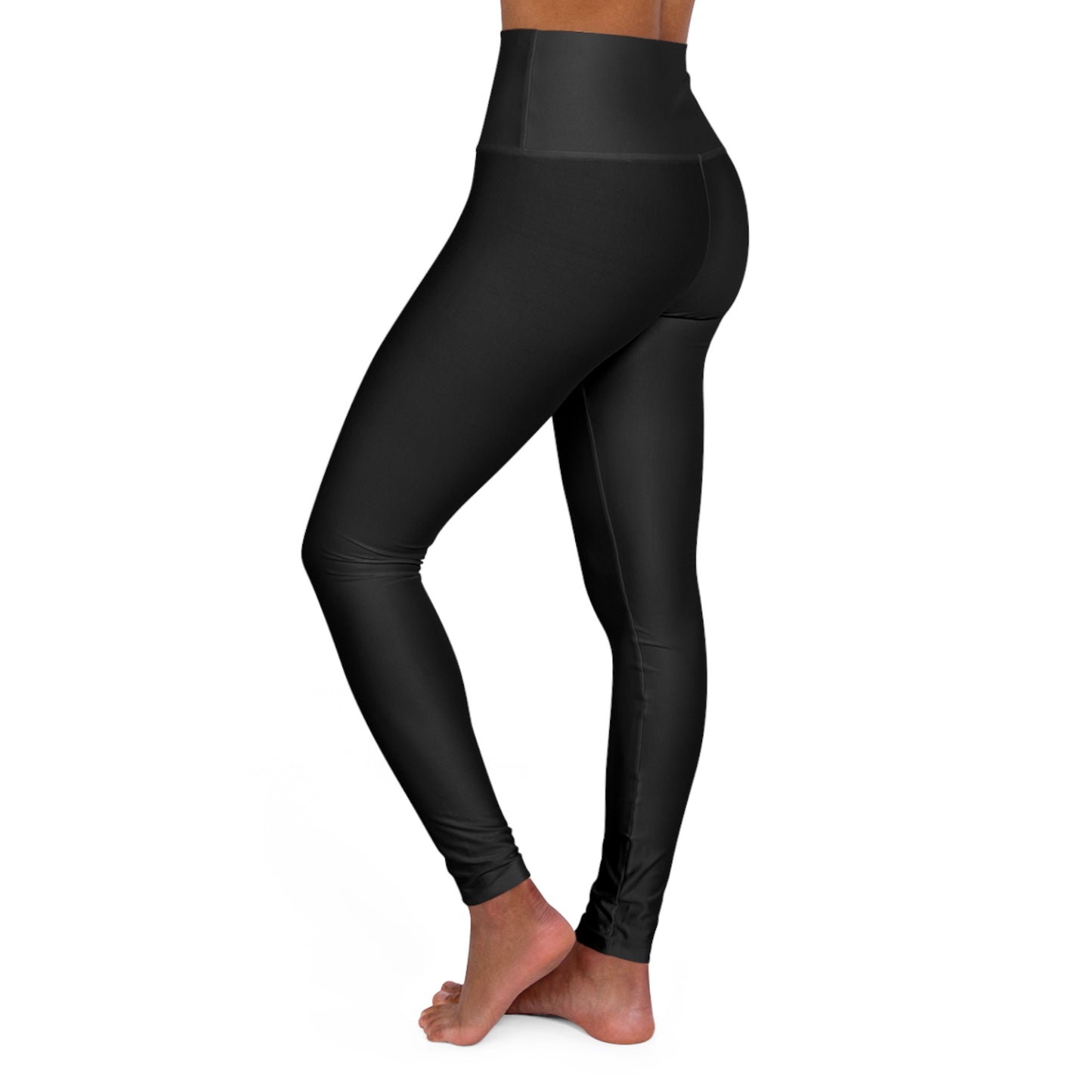 Plain Black High Waisted Yoga Leggings