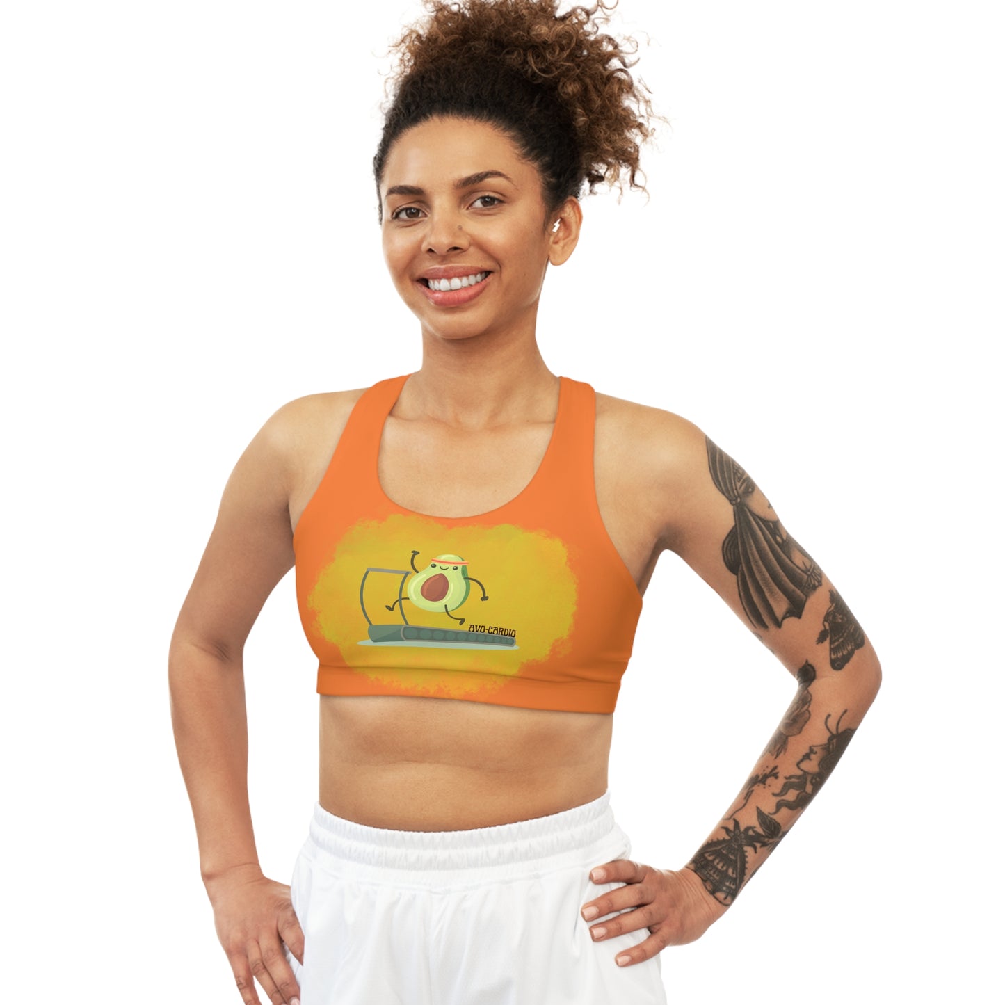 Avo Cardio Orange Seamless Sports Bra