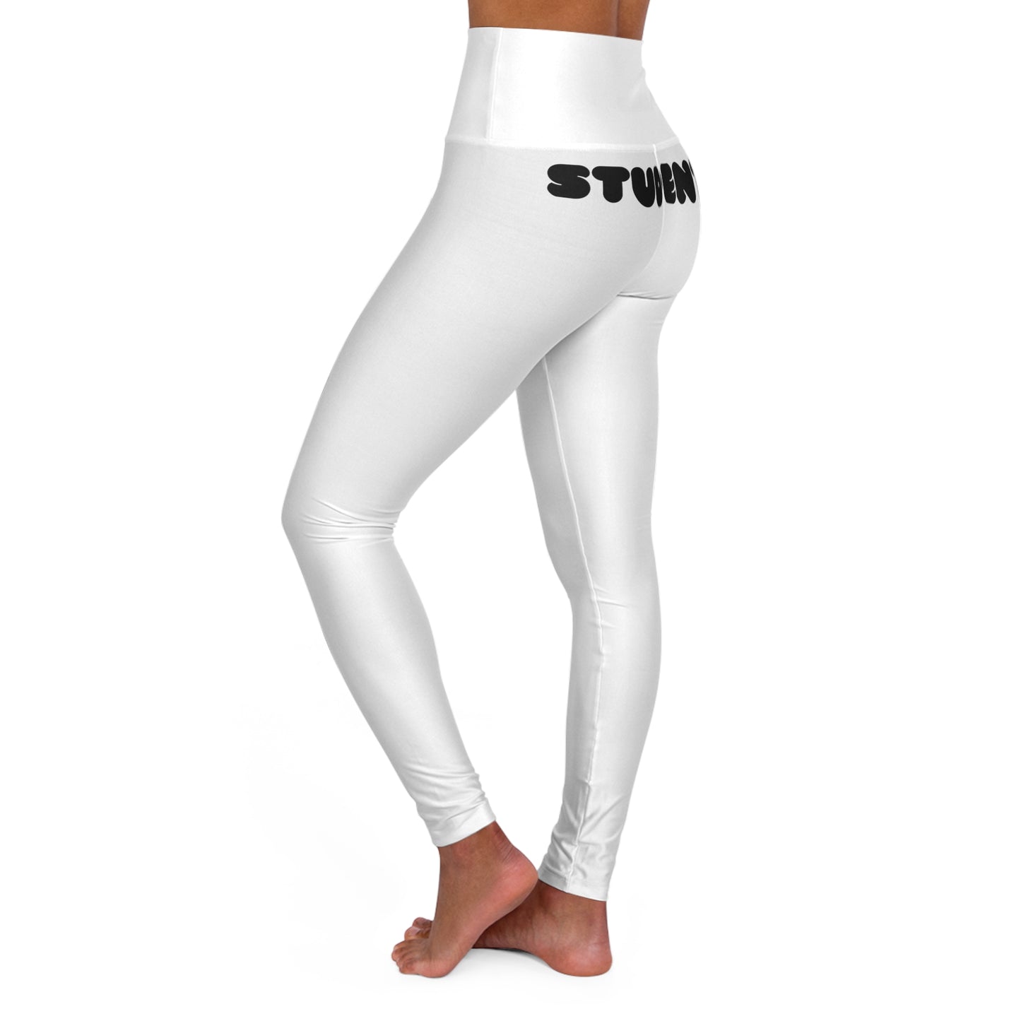 White Yoga Student High Waisted Yoga Leggings