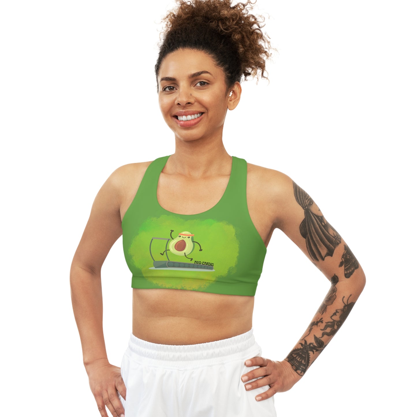 Avo Cardio Green Seamless Sports Bra