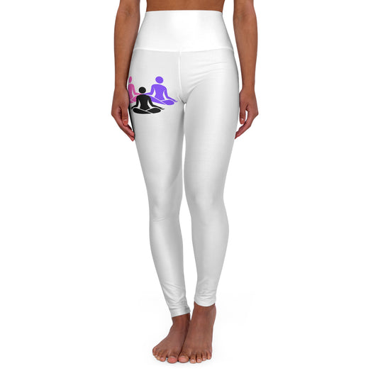 White Yoga Student High Waisted Yoga Leggings