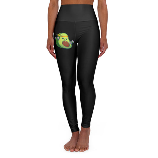 Workout Avocado Black High Waisted Yoga Leggings