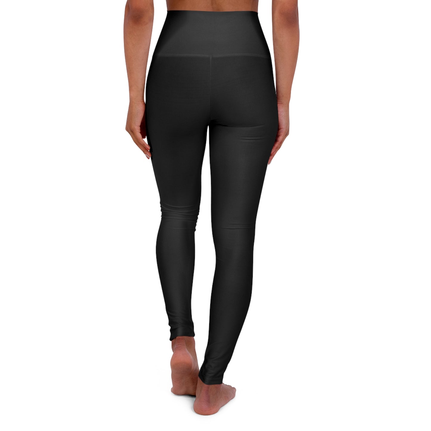 Plain Black High Waisted Yoga Leggings