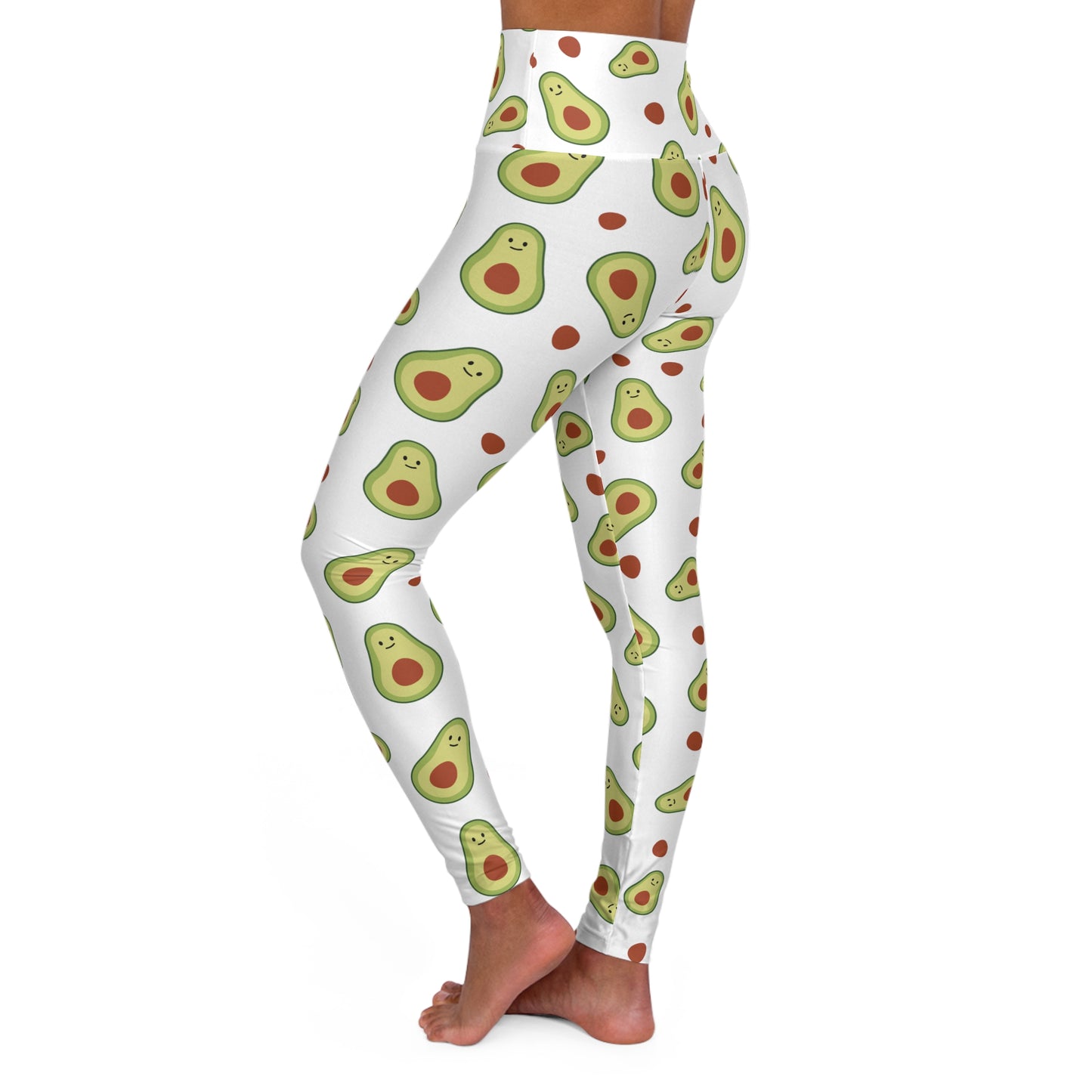 Even Avocado White High Waisted Yoga Leggings