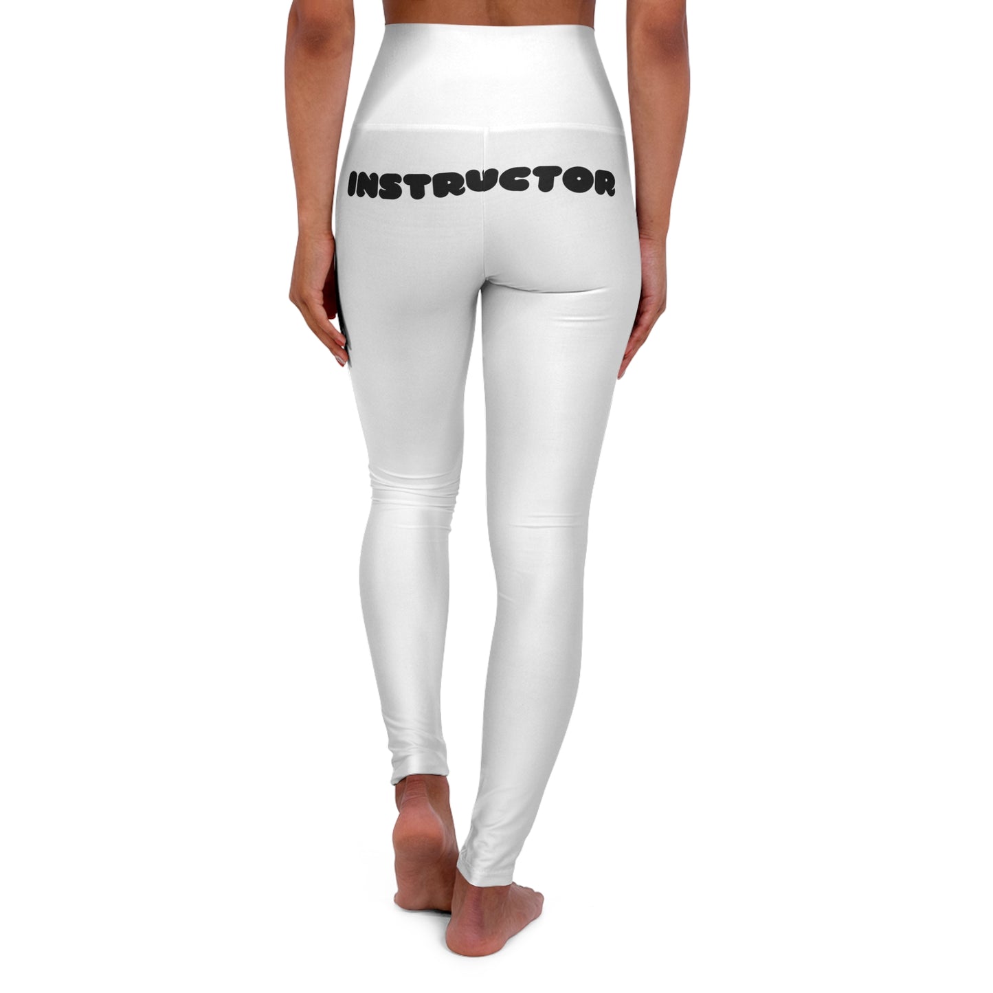 White Yoga Instructor High Waisted Leggings