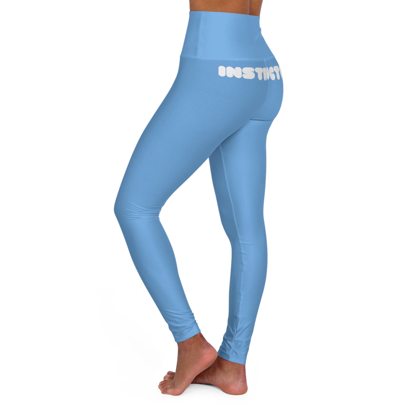 Light Blue Yoga Instructor High Waisted Yoga Leggings