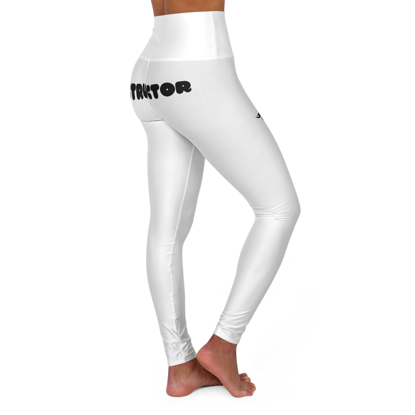 White Yoga Instructor High Waisted Leggings