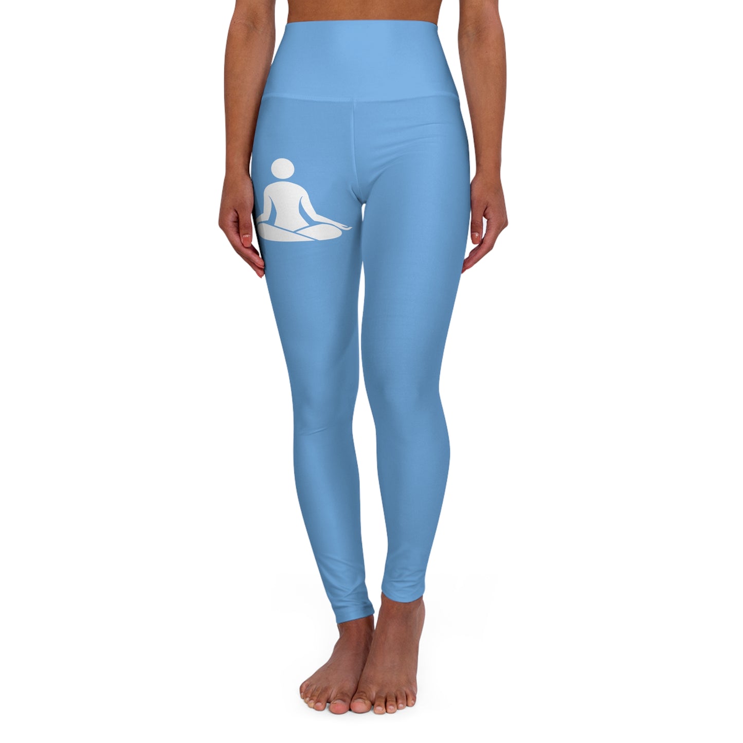 Light Blue Yoga Instructor High Waisted Yoga Leggings