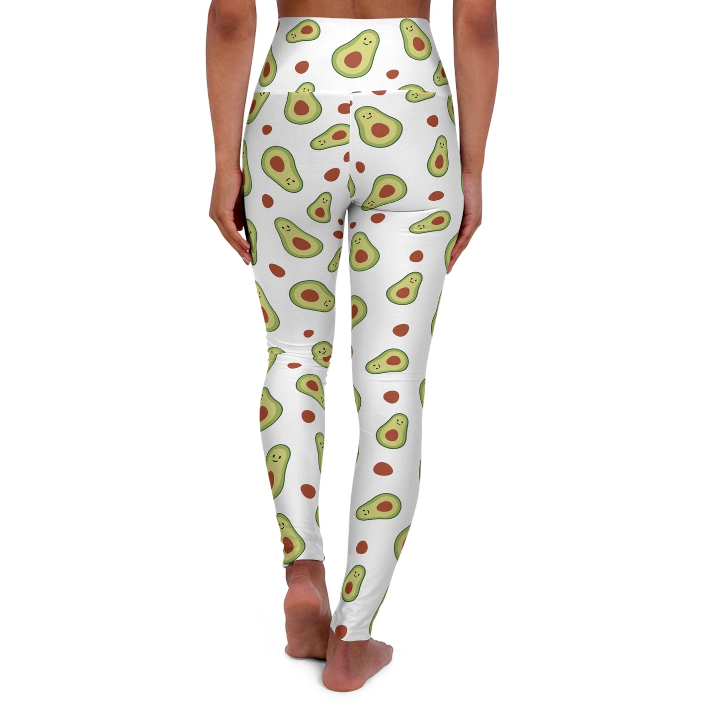 Even Avocado White High Waisted Yoga Leggings