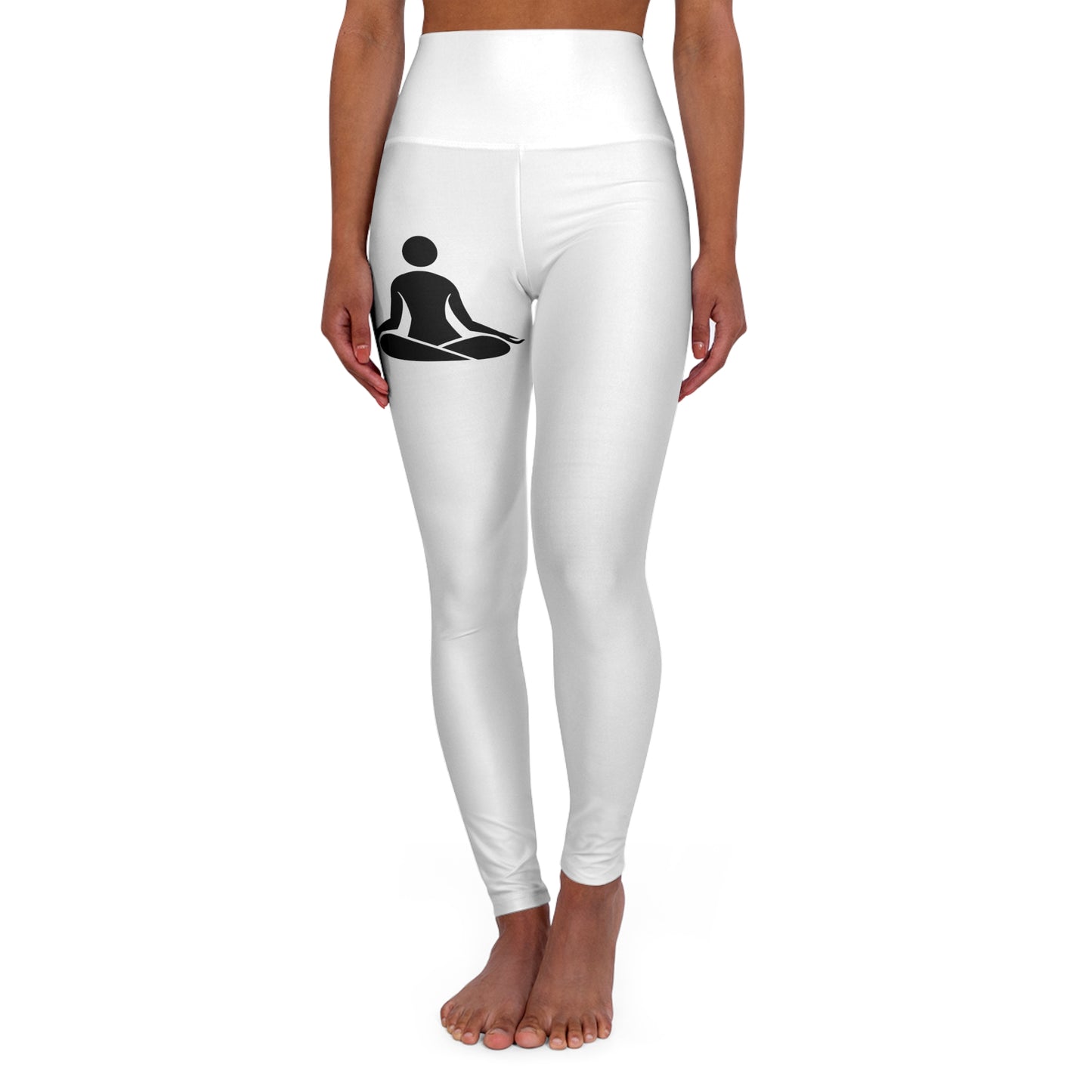 White Yoga Instructor High Waisted Leggings