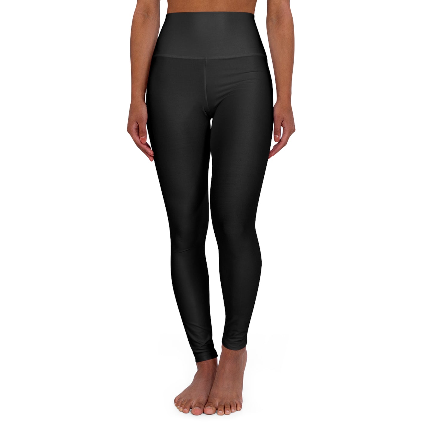 Plain Black High Waisted Yoga Leggings