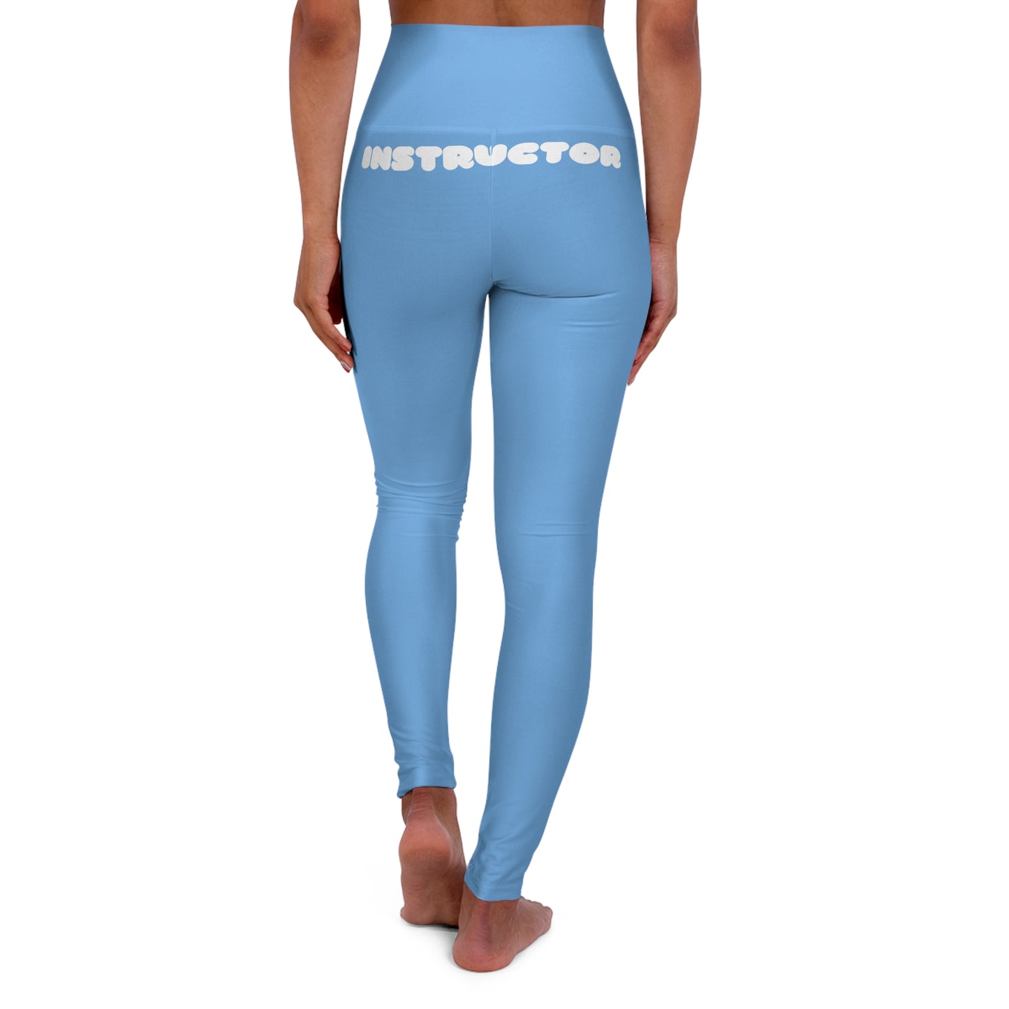 Light Blue Yoga Instructor High Waisted Yoga Leggings